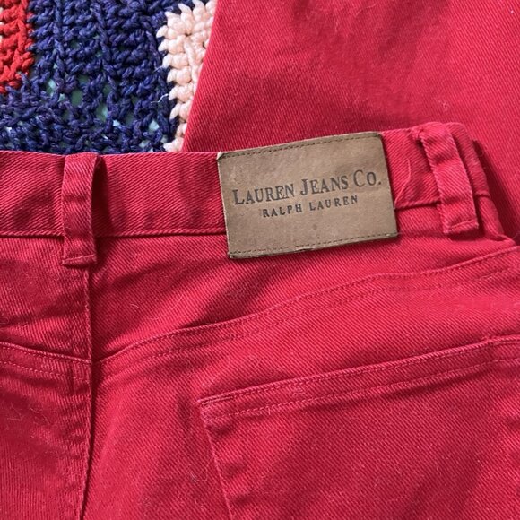 Vintage Lauren Jeans Co Ralph Lauren Jeans Womens 8P Red Denim Preppy Y2K - Picture 4 of 8